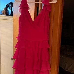 Elegant Pink Ruffled Dress